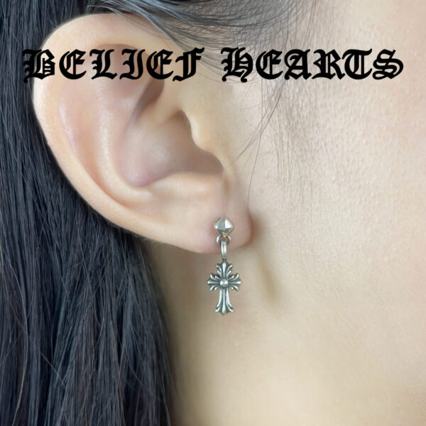 Gothic Cross Moissanite Earring with Cone Cap Accent – 925 Sterling Silver - Image 2