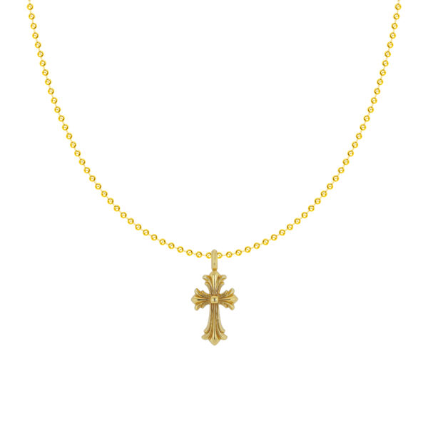 [Classic]925 Sterling Silver 22K Gold Plated Double Floral Cross Pendant - Gothic Bohemian Style Stone-Free Minimalist Jewelry - Image 4