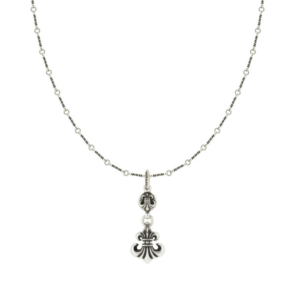 925 Sterling Silver Double Iris Pendant Necklace - Round Medallion with 3D Iris Motif, Minimalist Layering Jewelry - Image 4