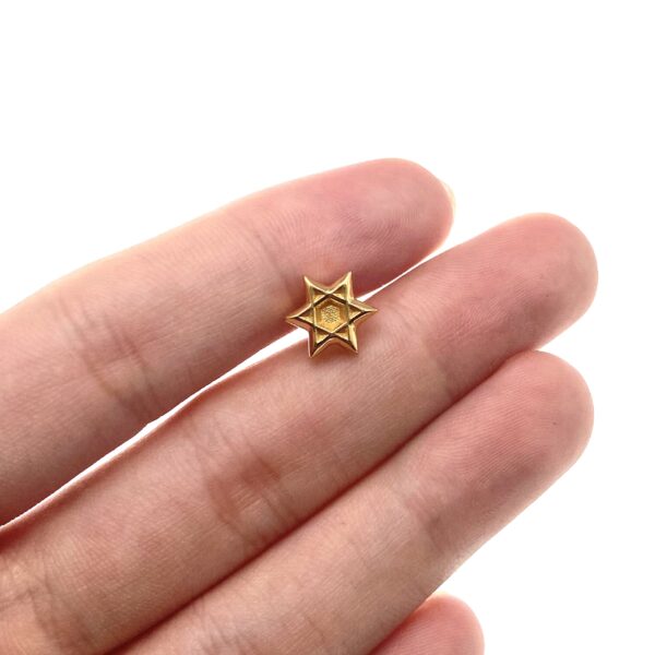 Sparkling Hexagram Moissanite Stud Earrings in 22K Gold Plated 925 Sterling Silver | Luxurious Geometric Jewelry - Image 4
