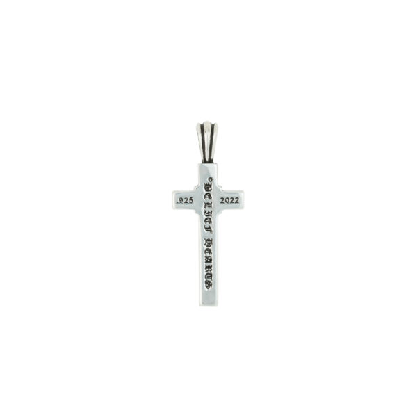 925 Sterling Silver X-Embossed Cross Pendant Necklace - Matte Silver Base with Jet Black Cross Inlay - Image 5
