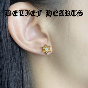 Sparkling Hexagram Moissanite Stud Earrings in 22K Gold Plated 925 Sterling Silver | Luxurious Geometric Jewelry