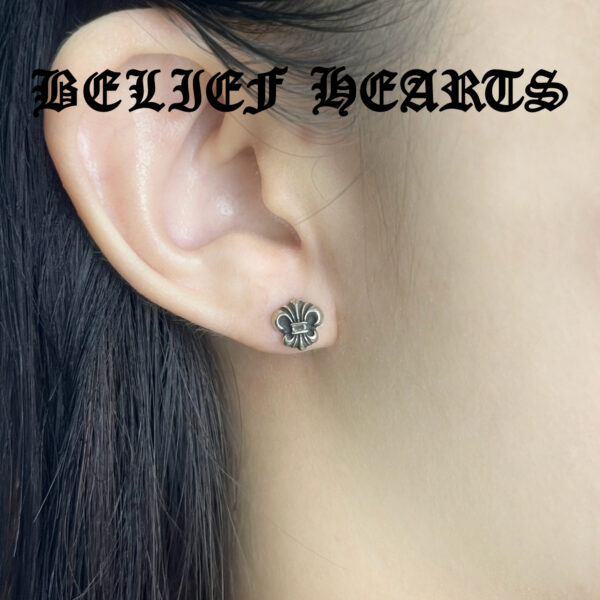 Gothic Y2K Moissanite Earrings in 925 Sterling Silver | Medieval-Inspired Unisex Jewelry with Iris Flower Motif for Timeless Edge - Image 3