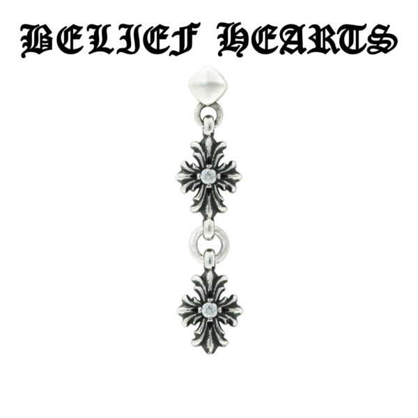 Street Goth Y2K Adjustable Earrings in 925 Sterling Silver | Multi-Layer Chain Cross Jewelry with Edgy Urban Aesthetic - Image 9