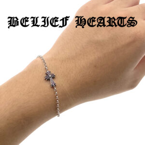[small]Y2K Gothic Cross Bracelet in 925 Sterling Silver with Lobster Clasp | Dark Unisex Jewelry for Edgy Street Punk