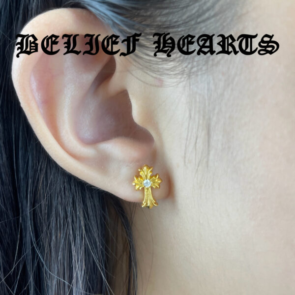 22K Gold-Plated Cross Earrings in 925 Silver – Symbolic Jewelry for Spiritual Daily Wear - Image 2