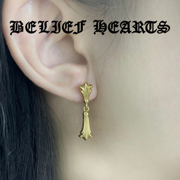 "Vintage Boho Floral Drop Earrings | 925 Gold-Plated Sterling Silver with Moissanite, Everyday Stackable Jewelry" - Image 2