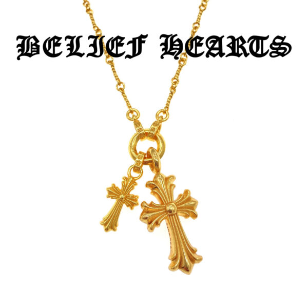 Gothic Boho Gold-Plated Pendant Necklace | Hand-Set Moissanite in 925 Silver & 22K Gold - Image 2