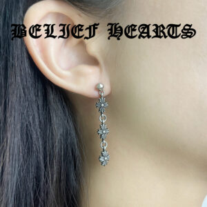 Street Goth Y2K Adjustable Earrings in 925 Sterling Silver | Multi-Layer Chain Cross Jewelry with Edgy Urban Aesthetic