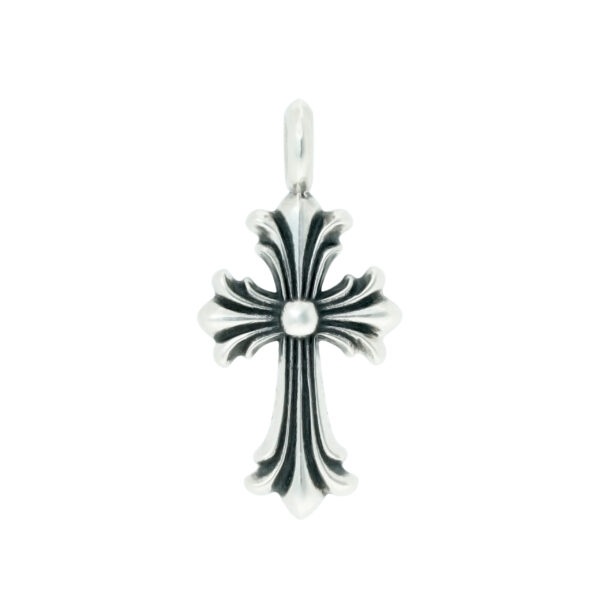 Gothic Cross Pendant Necklace in 925 Sterling Silver | Hand-Set 13 Moissanite Stones, Unisex Couple's Jewelry - Image 2