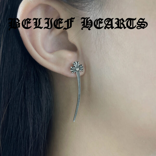 Industrial Gothic Hooked Cross Earrings | Edgy Unisex 925 Sterling Silver Vintage Dark Jewelry - Image 4