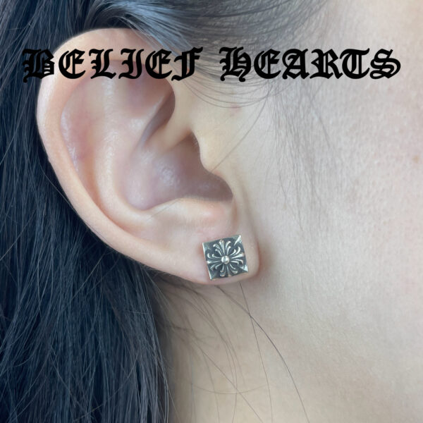 Geometric Square Cross Hand-Set Moissanite Stud Earrings | 925 Sterling Silver Artisan Craftsmanship - Image 6