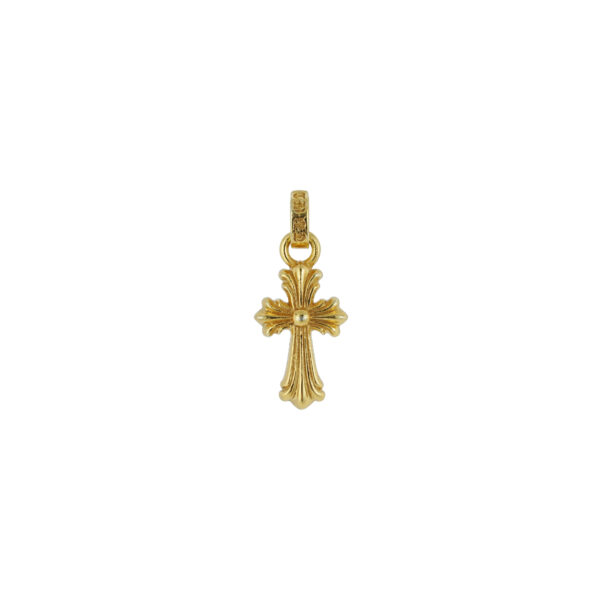 [Petite]Gothic Petite Cross Necklace - 22K Gold Plated 925 Sterling Silver with Hand-Set Moissanite |Miniature Jewelry - Image 5