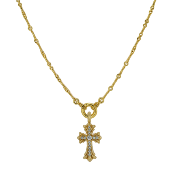 Gothic Boho Gold-Plated Pendant Necklace | Hand-Set Moissanite in 925 Silver & 22K Gold - Image 5