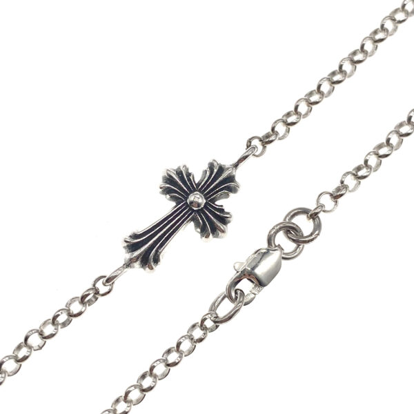 [small]Y2K Gothic Cross Bracelet in 925 Sterling Silver with Lobster Clasp | Dark Unisex Jewelry for Edgy Street Punk - Image 5