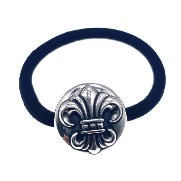 Gothic Medieval Adjustable Elastic Cord Bracelet & Headband | Iris Flower Cross 925 Sterling Silver Ornament Vintage Jewelry - Image 4