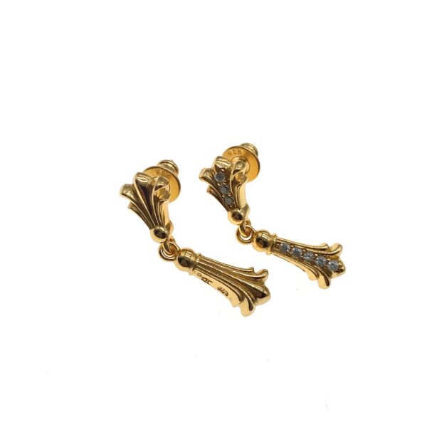 "Vintage Boho Floral Drop Earrings | 925 Gold-Plated Sterling Silver with Moissanite, Everyday Stackable Jewelry" - Image 8