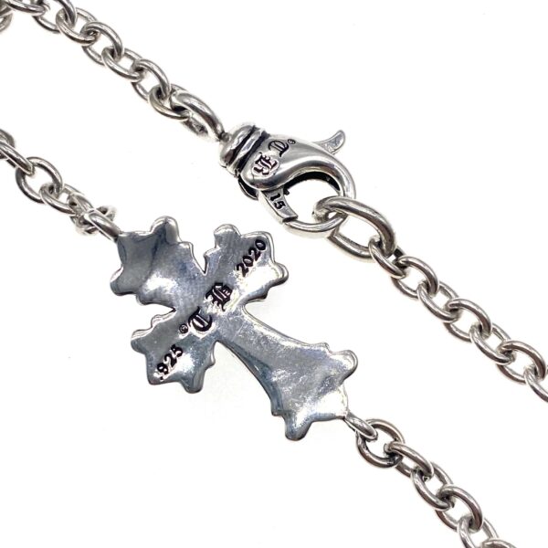 [small]Y2K Gothic Cross Bracelet in 925 Sterling Silver with Lobster Clasp | Dark Unisex Jewelry for Edgy Street Punk - Image 4