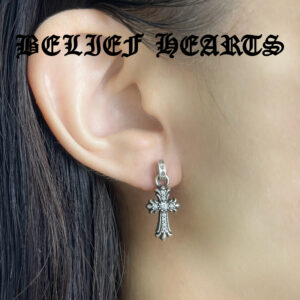 Hand-Set Mini Gothic Cross Earrings | Moissanite Faith-Inspired Jewelry with Vintage Detailing 925 Sterling Silver