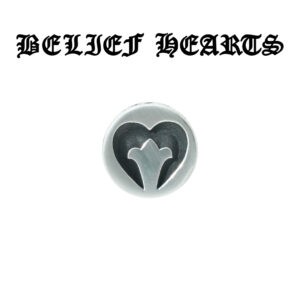 BELIEF HEARTS & Cross Grooved Stud – Deep Etched Streetwear Earring with Signature Carving