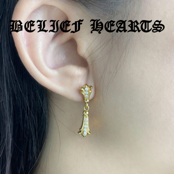 "Vintage Boho Floral Drop Earrings | 925 Gold-Plated Sterling Silver with Moissanite, Everyday Stackable Jewelry"